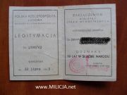 Legitymacja Odznaka 10 lat w Służbie Narodu